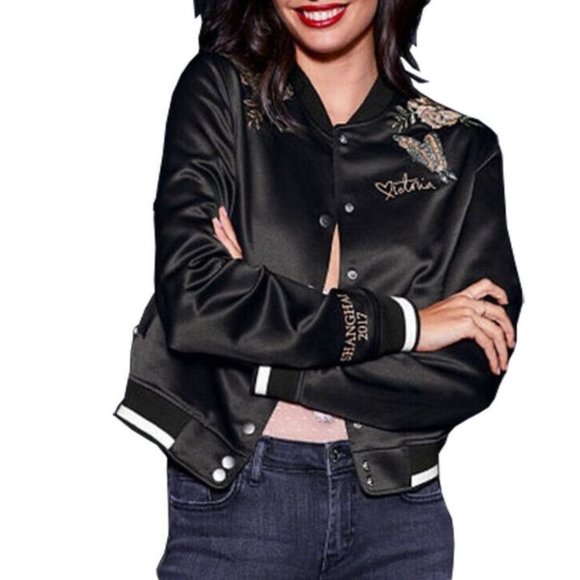 Victoria's Secret Shanghai Fashion Show 2017 Embroidered Bomber Jacket Medium